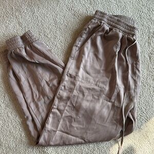 Taupe Satin Joggers